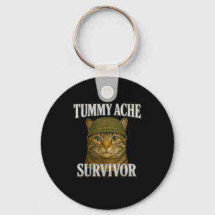 Porte-clés Tummy Ache Survivante Chat Mème Drôle Kitten Cadea