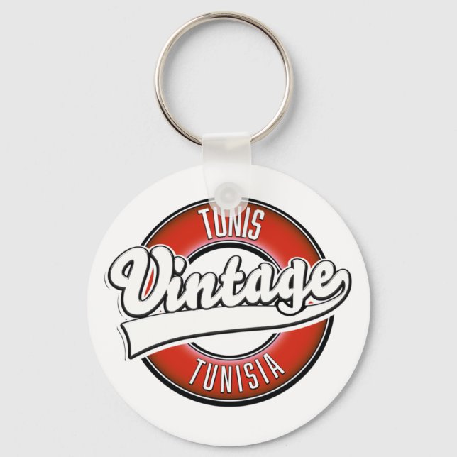 Porte-clés Tunis Tunisia vintage style logo (Recto)