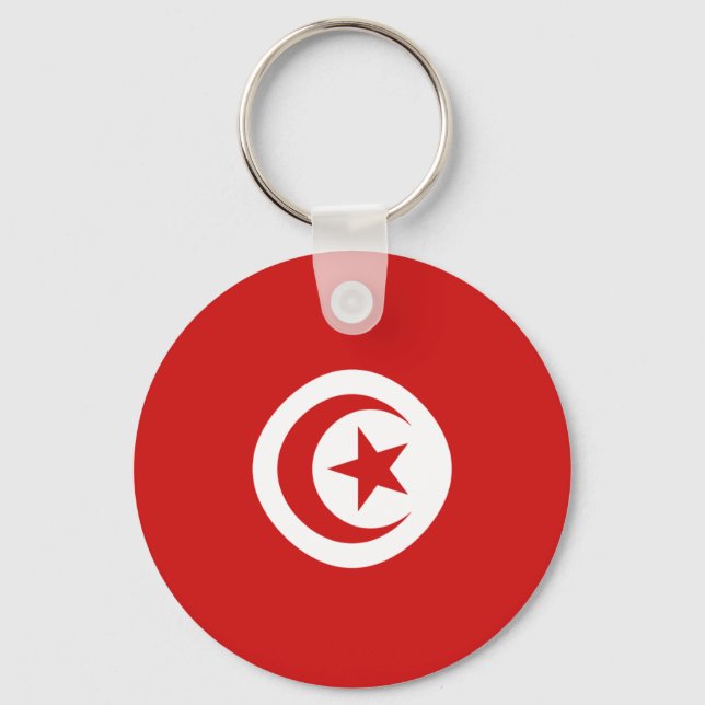 Porte-clés Tunisia Fisheye Flag Keychain (Recto)