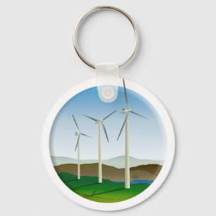 Porte-clés Turbine éolienne d'énergie verte