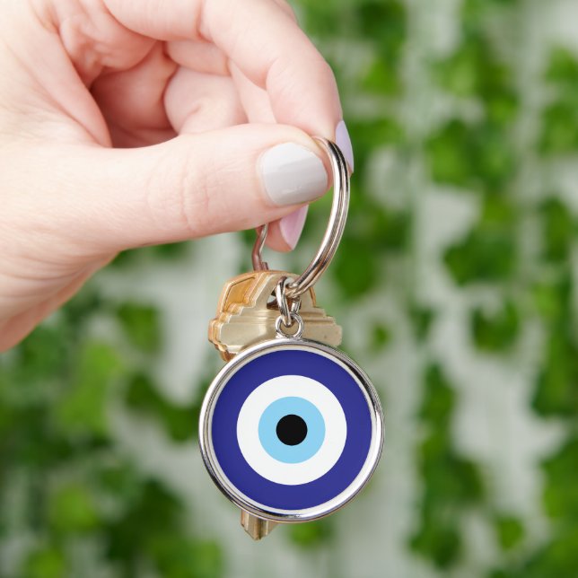 Porte-clés Turc Evil Eye Blue Mati symbole petit charme (main)