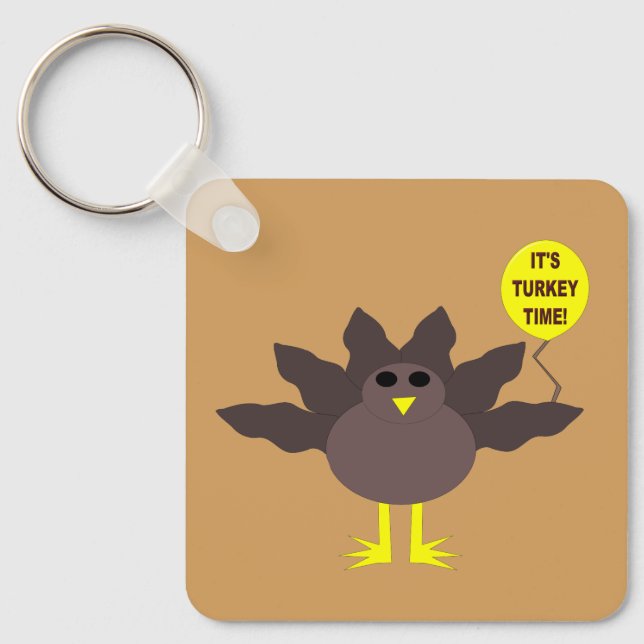 Porte-clés Turkey Time Thanksgiving Custom (Recto)