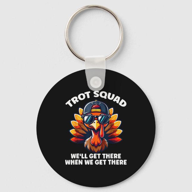 Porte-clés Turkey Trot Squad Funny Thanksgiving Running Costu (Recto)