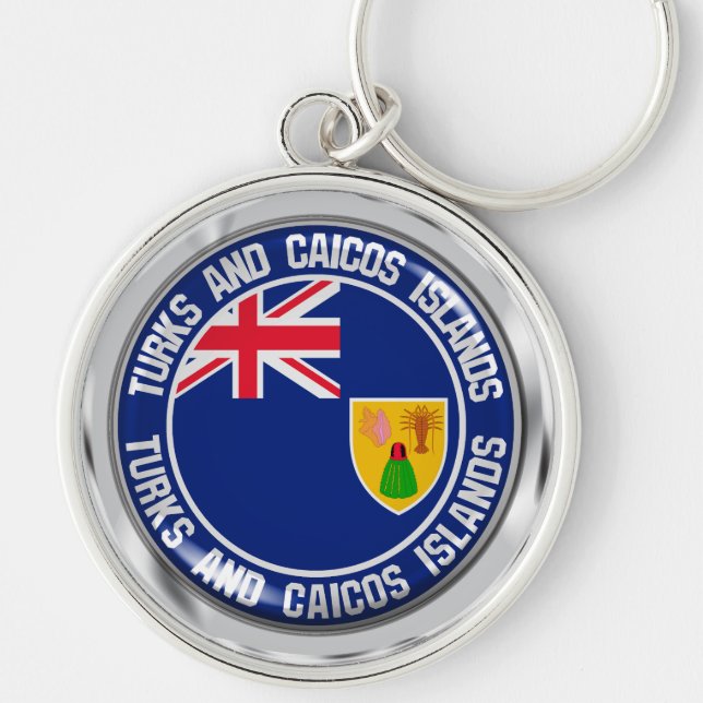Porte-clés Turks and Caicos Islands Round Emblem (Devant)