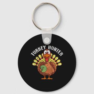 Porte-clés Turquie Hunter Funny Turquie Bowling Joueur Thanks