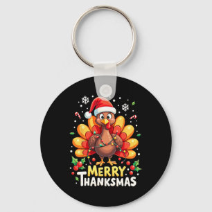 Porte-clés Turquie Père Noël Joyeux Joyeux Thanksmas Thanksgi