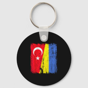 Porte-clés Turquie Ukraine Demi-drapeau Patrimoine turc ukrai
