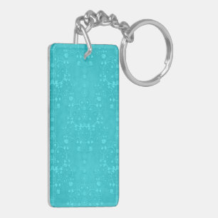 Porte-clés Turquoise Clair Téalgue Aqua Motif Damassé
