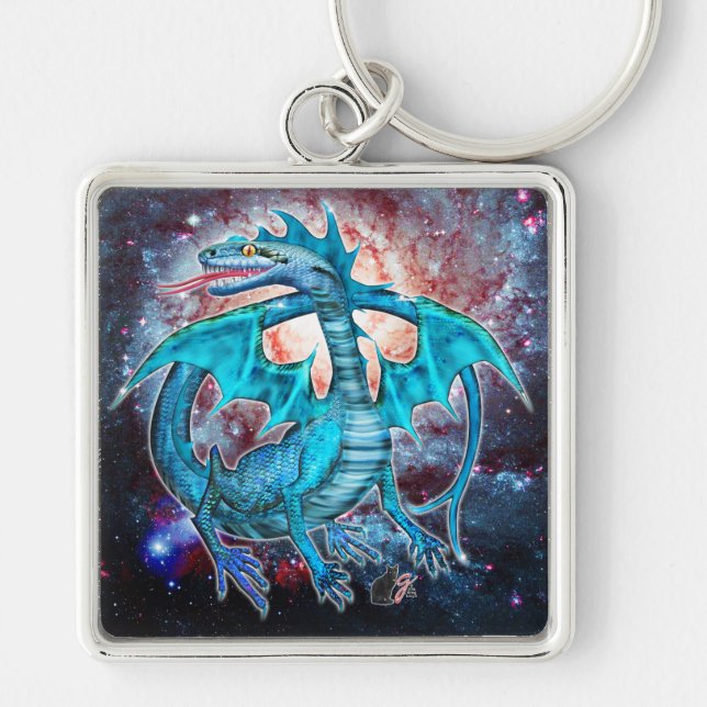 Porte-clés Turquoise Cosmic Dragon  (Devant)