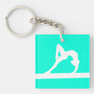 Porte-clés Turquoise du porte - clé w/Name de gymnaste