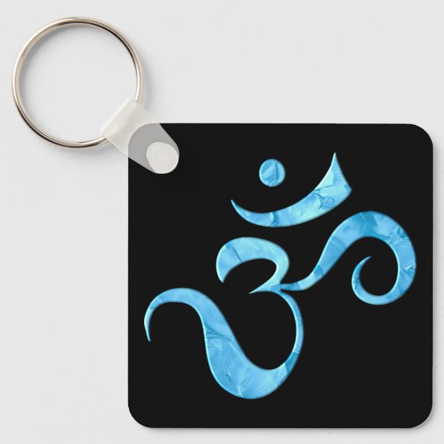 Porte-clés Turquoise Étincelle Om  (Recto)