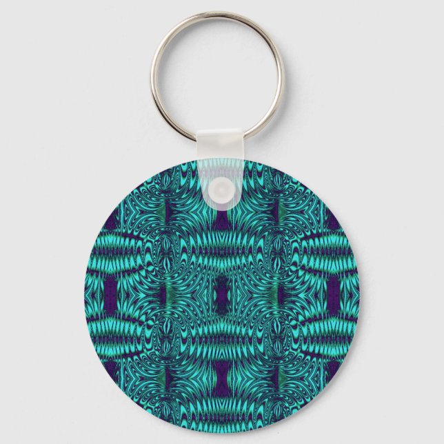 Porte-clés turquoise fractale (Recto)