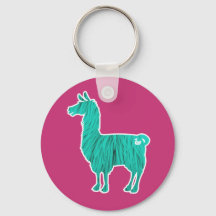 Turquoise Furry Llama Porte - clé