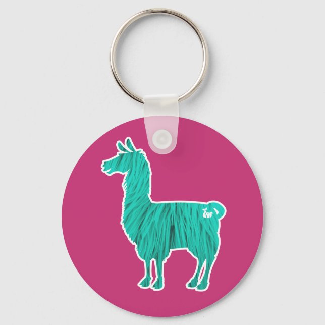Porte-clés Turquoise Furry Llama Porte - clé (Recto)