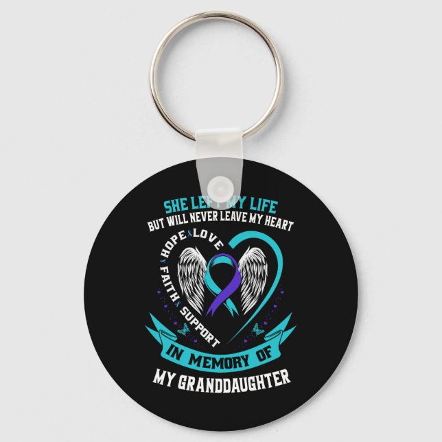 Porte-clés Turquoise Purple Suicide Sensibilisation Chemise P (Recto)