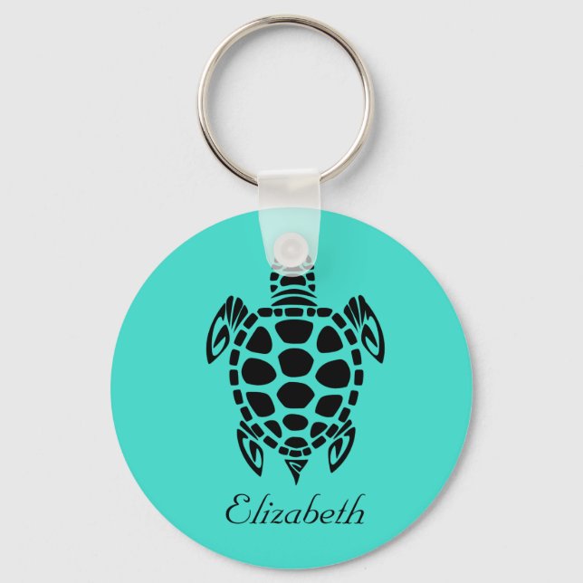 Porte-clés Turquoise Tribale sur mesure (Recto)