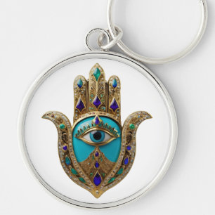 Porte-clés Turquoise Troisième Oeil Hamsa