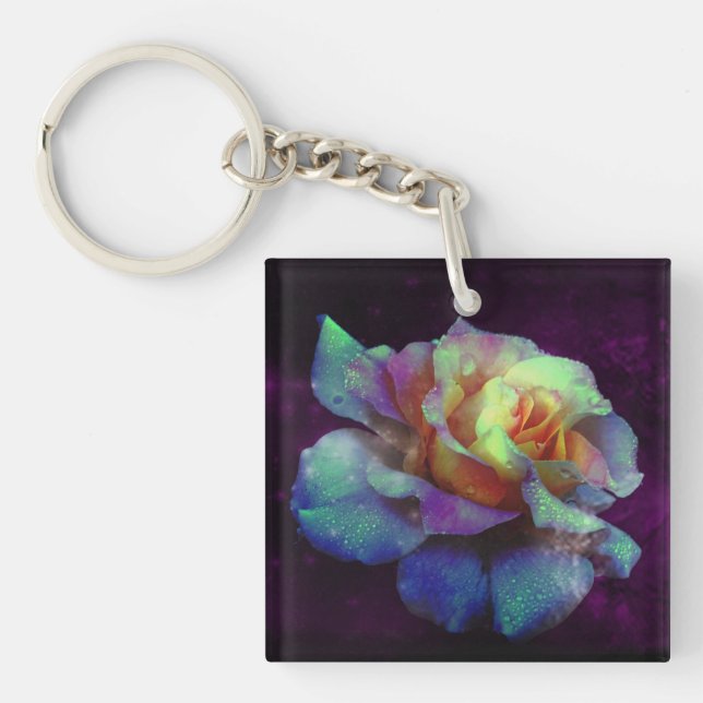 Porte-clés Turquoise, violette et rose jaune Porte - clé (Devant)