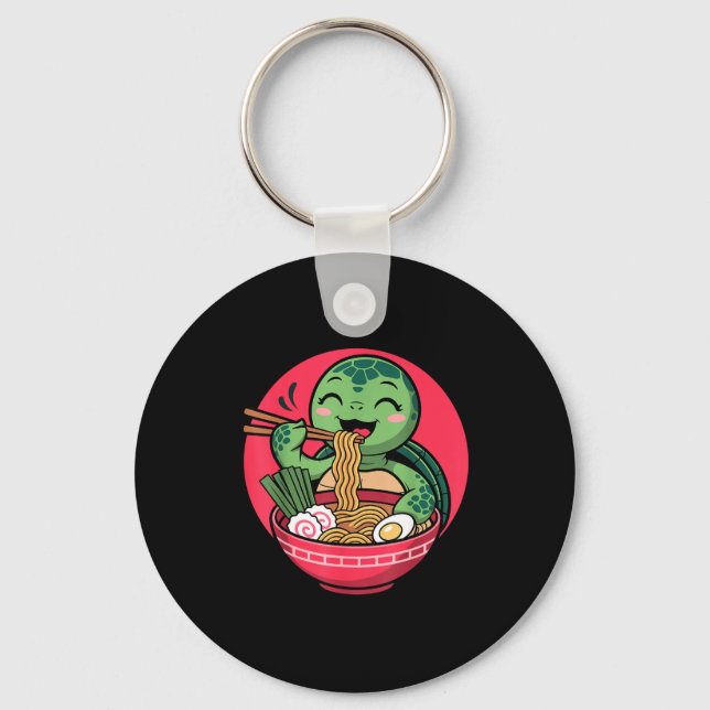 Porte-clés Turtle Eating Ramen Kawaii Turtle Japanese Kawaii  (Recto)