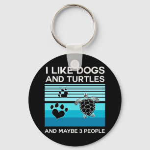 Porte-clés Turtle Lover   J'Aime Les Chiens Et Les Tortues