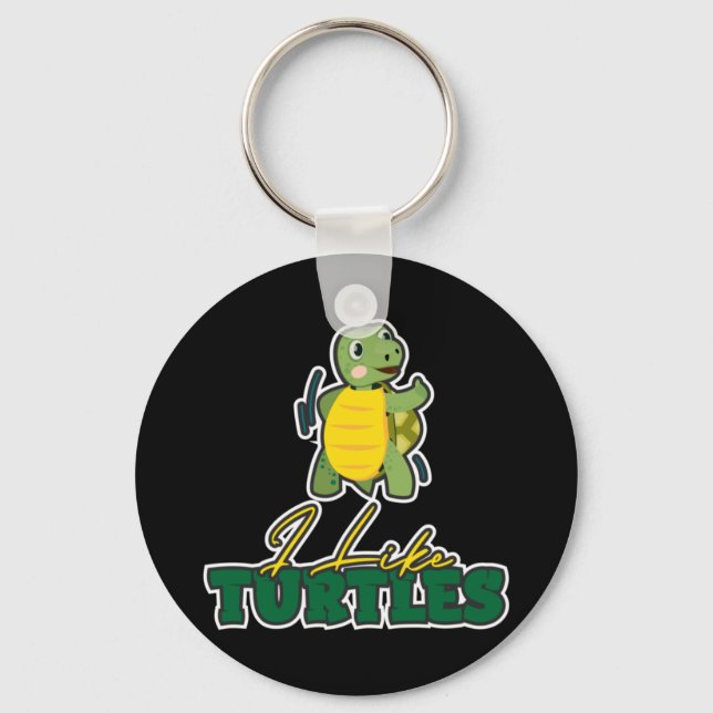 Porte-clés Turtle Lover | J'Aime Les Tortues (Recto)