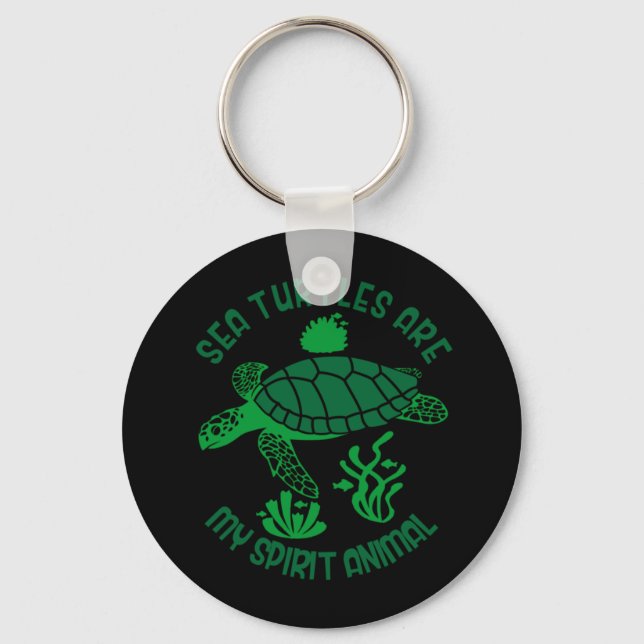 Porte-clés Turtle Lover | Les tortues marines sont mon esprit (Recto)