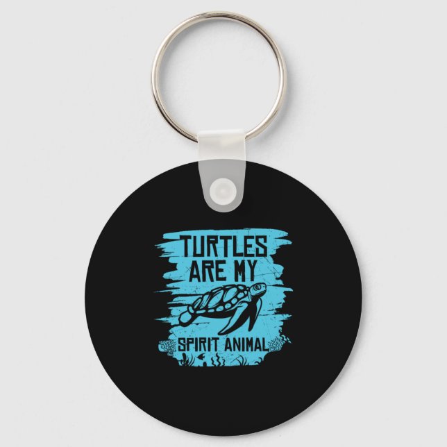 Porte-clés Turtle Lover | Les tortues sont mes animaux d'espr (Recto)