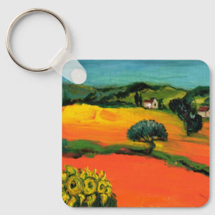 PORTE-CLÉS TUSCANY LANDSCAPE WITH SUNFLOWERS