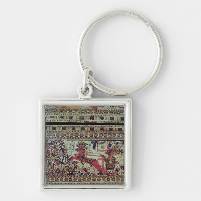 Porte-clés Tutankhamun sur ses Africains de attaque de char (Devant)