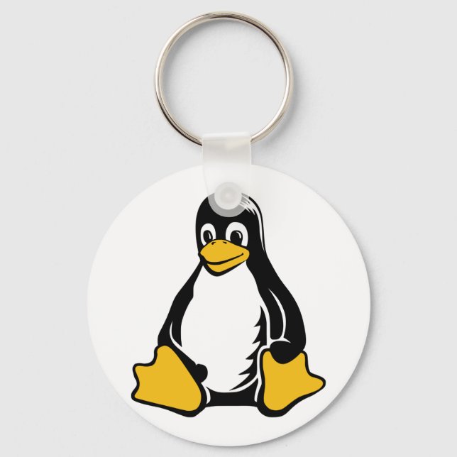 Porte-clés Tux Penguin - (Linux, Open Source, Copyleft, FSF) (Recto)