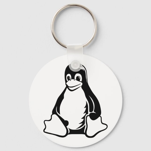 Porte-clés Tux Penguin - (Linux, Open Source, Copyleft, FSF) (Recto)