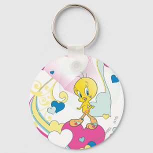 Porte-clés Tweety sur cœur