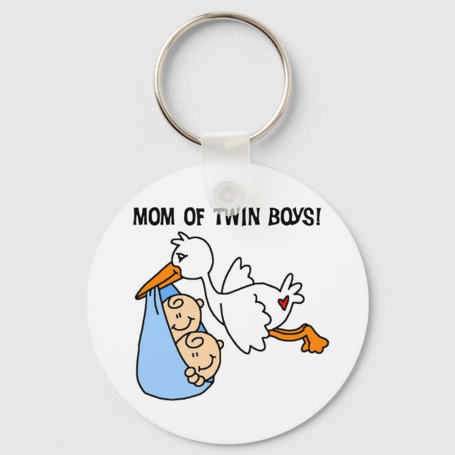 Porte-clés Twin Boys Maman-Stork Tshirts et cadeaux (Recto)