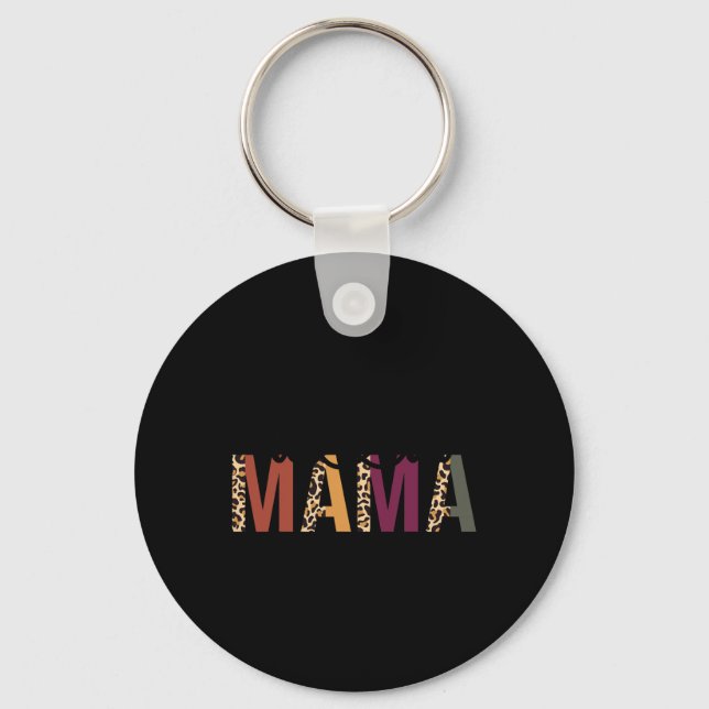 Porte-clés Twin Mama Mothers Day Squared Mommy Leopard New Mo (Recto)