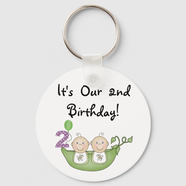 Porte-clés Twin Peas in a Pod 2e Anniversaire T-shirts et cad (Recto)