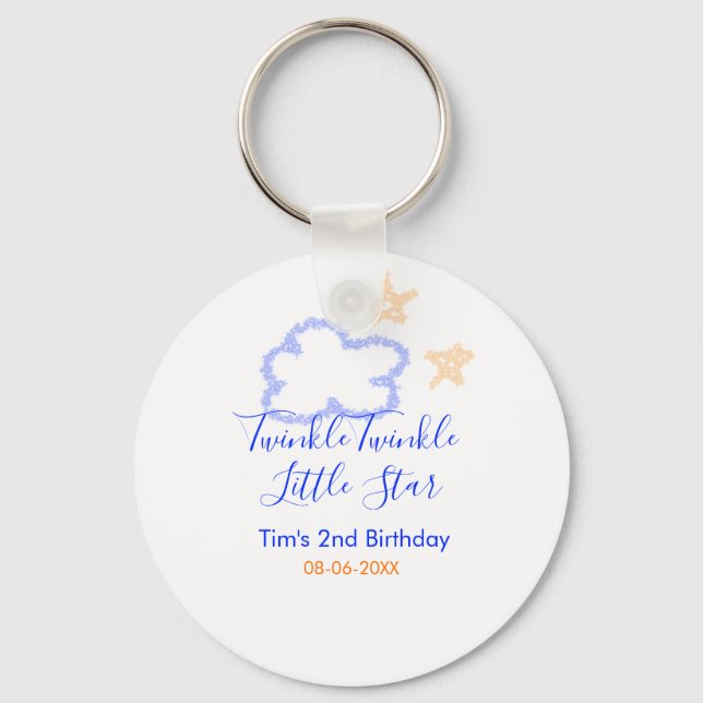 Porte-clés Twinkle scintillement petite étoile anniversaire v (Recto)