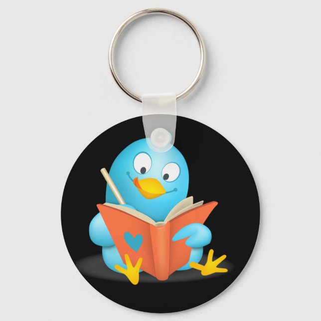 Porte-clés Twitter Mania - Twitter Bird Reading (Recto)