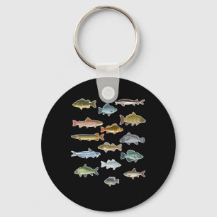 Porte-clés Types de pêche de poissons d'eau douce