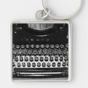 Porte-clés Typewriter noir et blanc