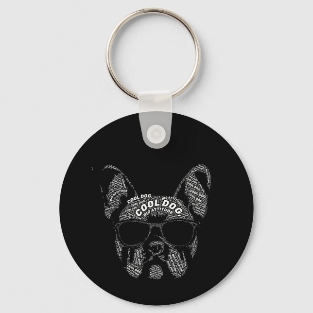 Porte-clés Typographie Bouledogue Français (Recto)
