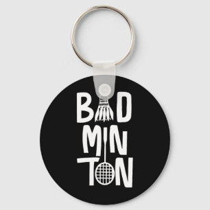 Porte-clés Typographie cool Badminton avec Volant de badminto