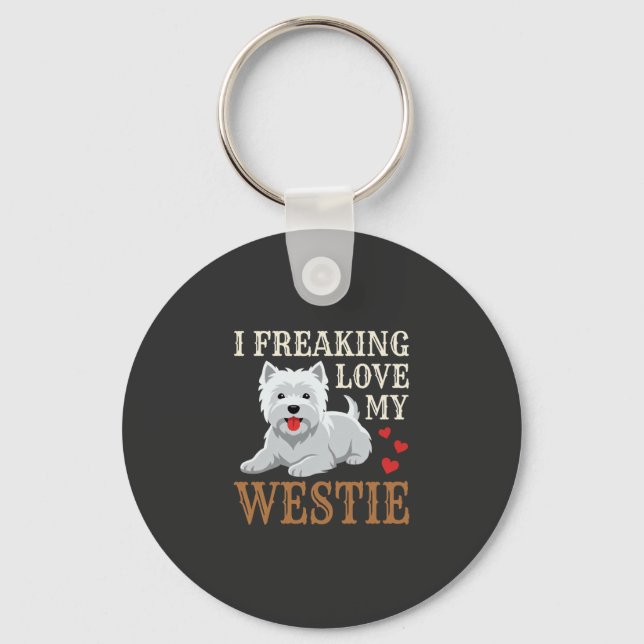 Porte-clés Typographie de l'amour du chien Westie (Recto)