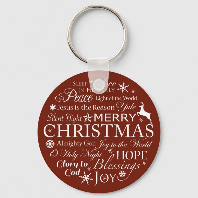 Porte-clés Typographie de mots de Noël (Recto)