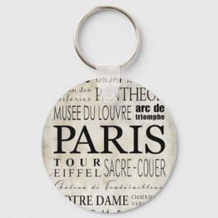 Porte-clés Typographie de Paris - style de souterrain