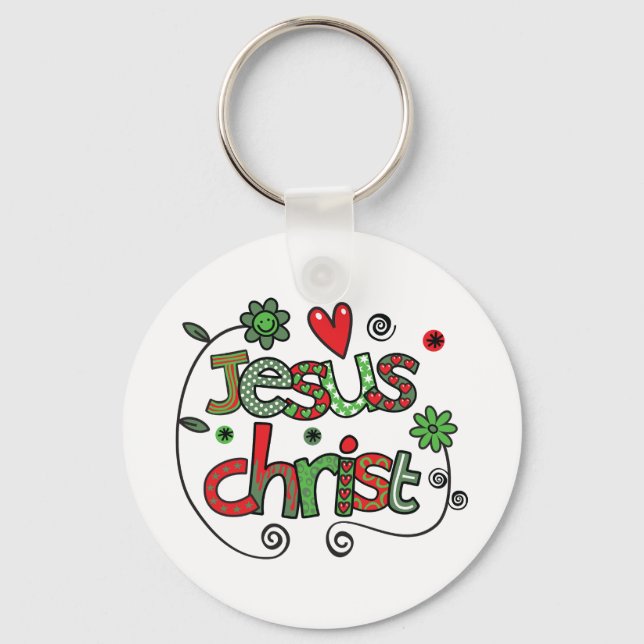 Porte-clés Typographie festive de Jésus-Christ (Recto)