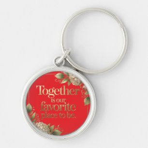 Porte-clés Typographie florale dorée élégante