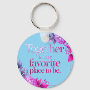 Porte-clés Typographie florale dorée élégante –