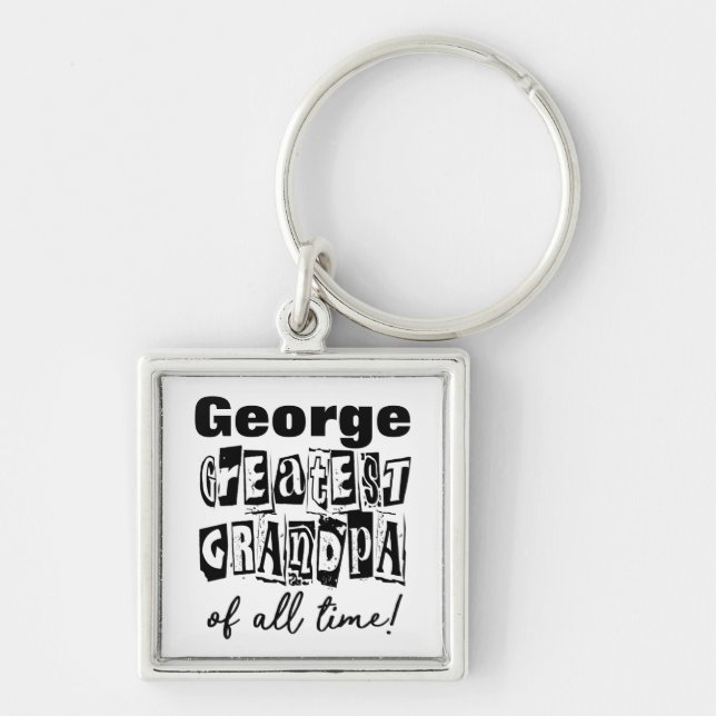 Porte-clés Typographie Grand-père de tous les temps (Devant)