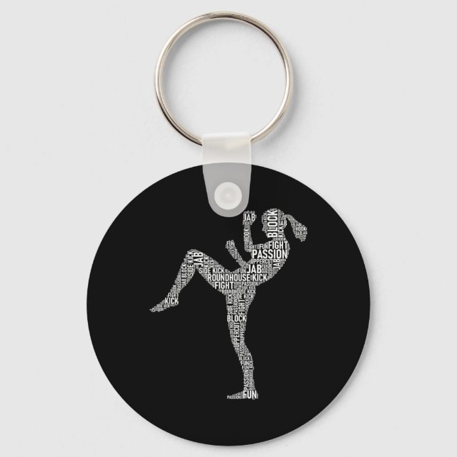 Porte-clés Typographie Kickboxer - Arts martiaux mixtes de ki (Recto)