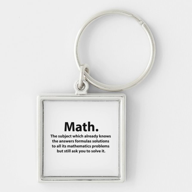 Porte-clés Typographie Mathématique Drôle De Maths  (Devant)